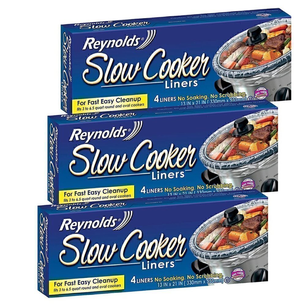 Reynolds Slow Cooker Liners (Pack of 3) NIB Four Liners 13 x 21in 3-6.5 Quart